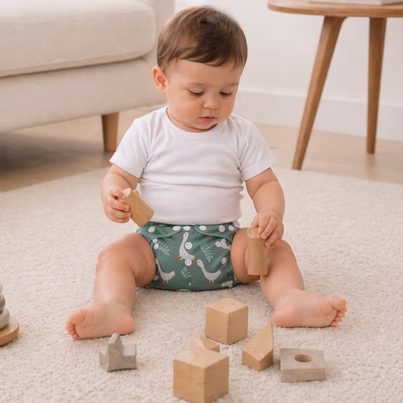 Bebê com fralda ecológica Elinfant